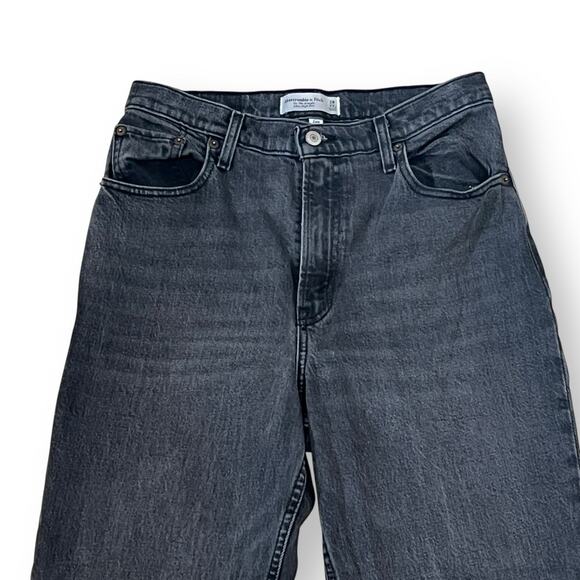 Abercrombie Fitch The 90s Straight Ultra High Rise Curve Love Black Jeans 28/6Xs - Picture 2 of 9